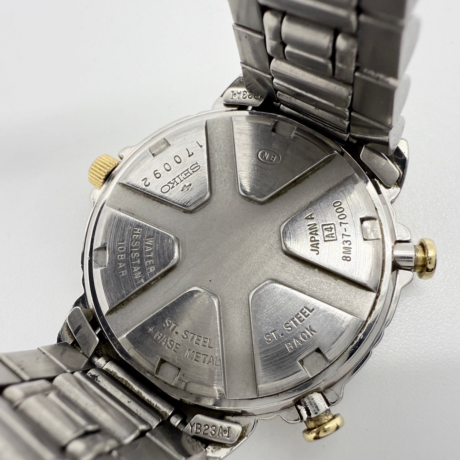 SEIKO セイコー ヨットタイマー 8M37-7000 SS ホワイト QZ メンズ