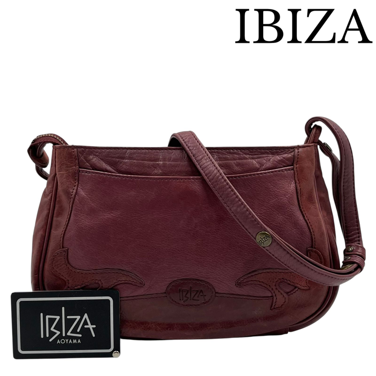 IBIZA イビサ ショルダーバッグ 斜め掛けバッグ レザー ボルドー 