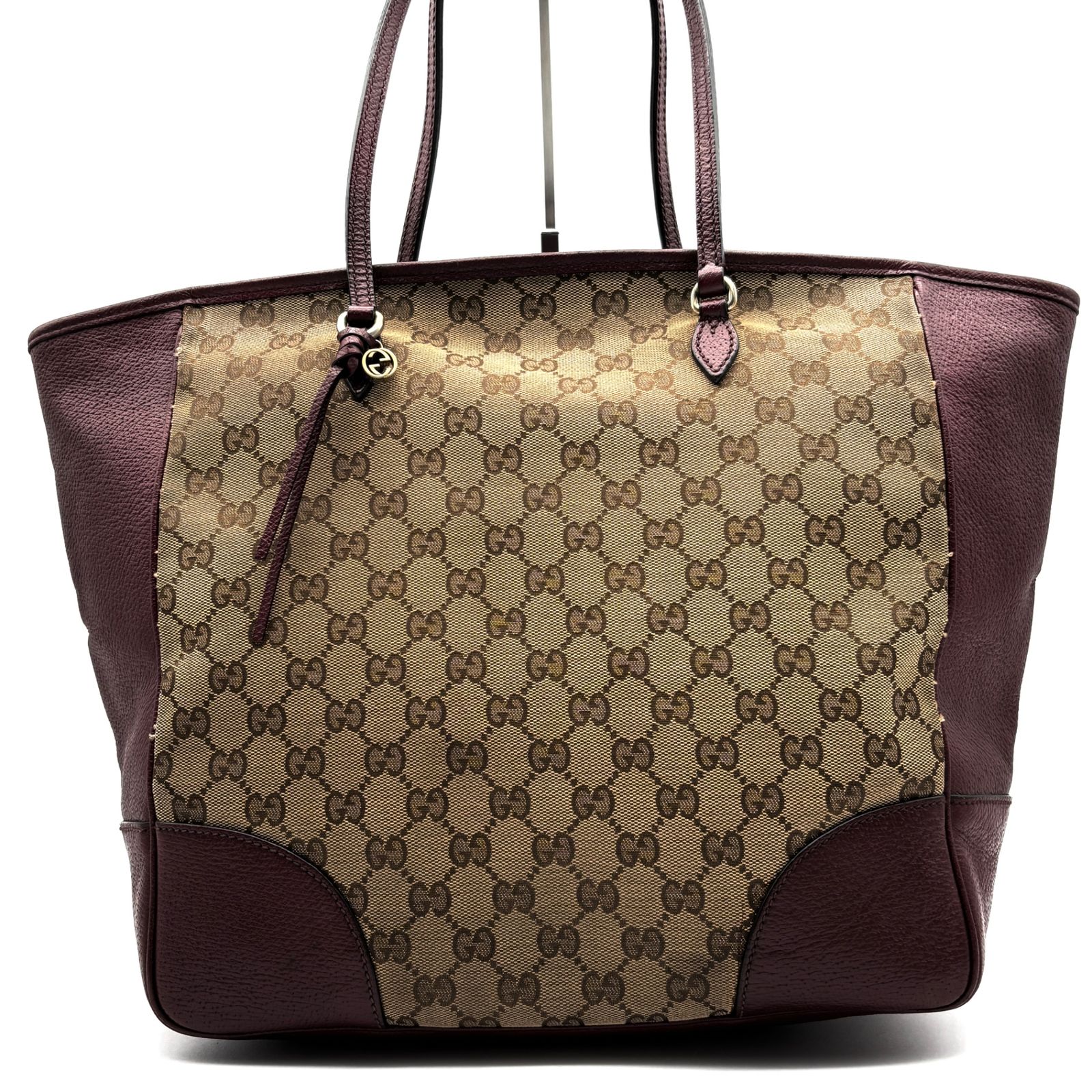 外観美品 GUCCI グッチ トートバッグ GG キャンバス レザー インター