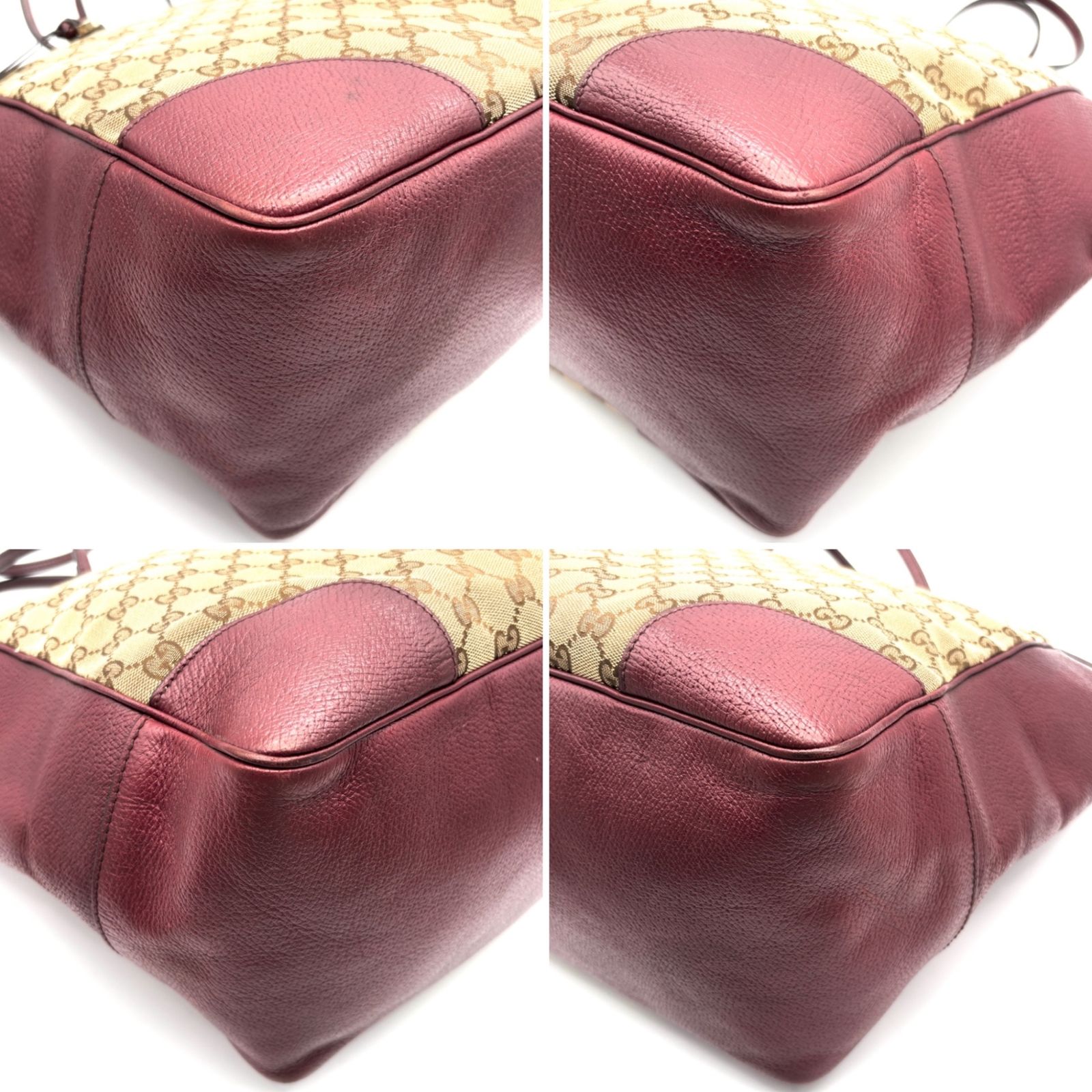 外観美品 GUCCI グッチ トートバッグ GG キャンバス レザー インター
