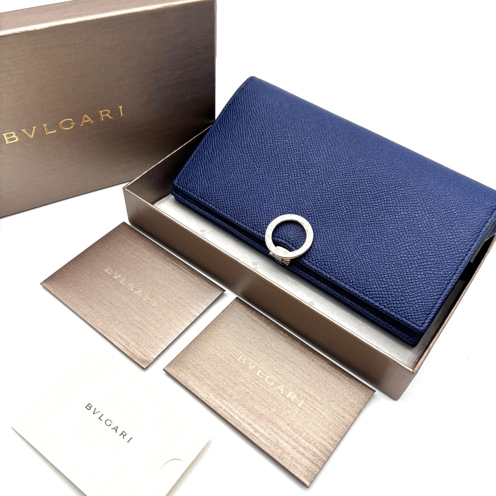 未使用級 RFIDモデル BVLGARI ブルガリ 長財布 ロゴマニア クリップ 