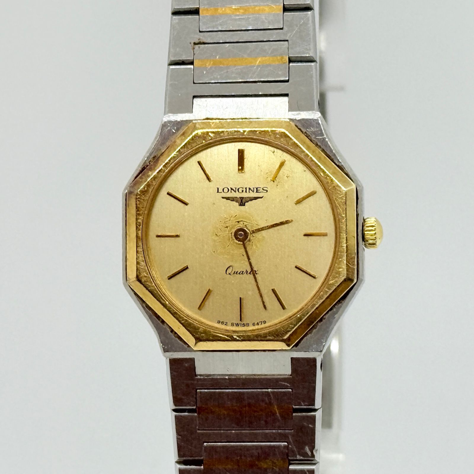 レディース LONGINES ロンジン オクタゴン 962 SWISS 6479 SS ゴールド