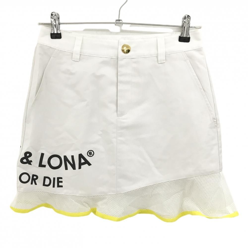 最終値下げ　美品　マークアンドロナ　ウール　スカート　ゴルフ　ロゴ 値下げ美品 MARK & LONA ゴルフスカート 【公式通販】