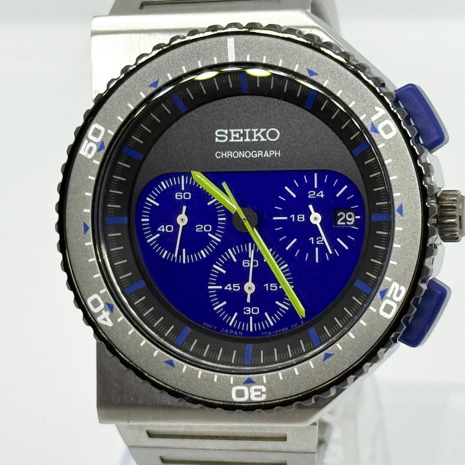 SEIKO セイコー ジウジアーロデザイン 7T12-0AX0 ブルー QZ メンズ