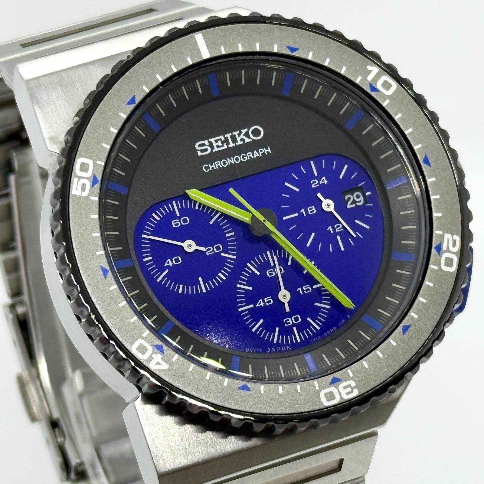 SEIKO セイコー ジウジアーロデザイン 7T12-0AX0 ブルー QZ メンズ
