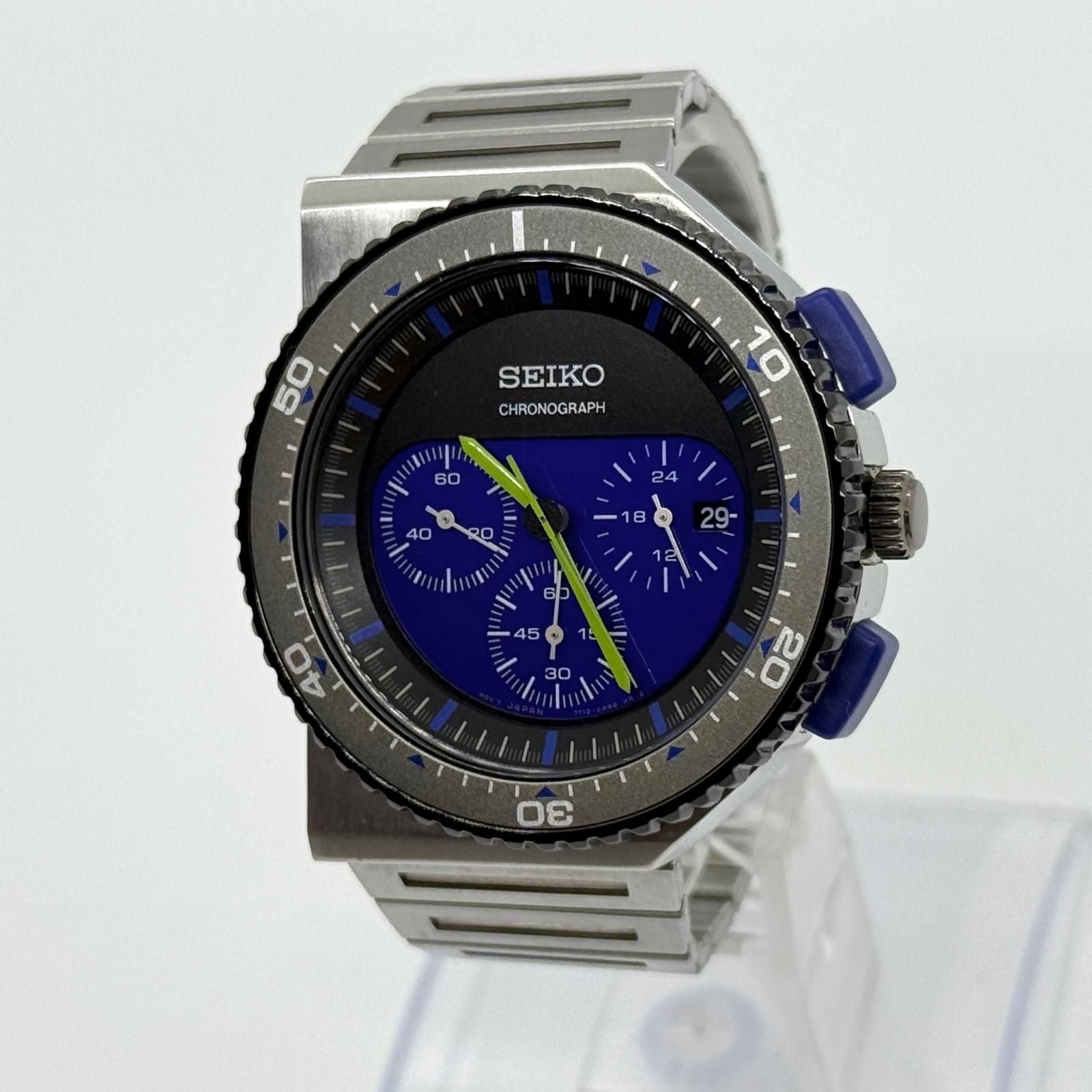 SEIKO セイコー ジウジアーロデザイン 7T12-0AX0 ブルー QZ メンズ