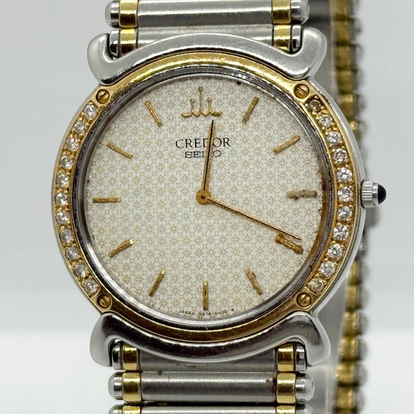 SEIKO セイコー リネアクルバ サイドダイヤ クレドール 5A74-0190 