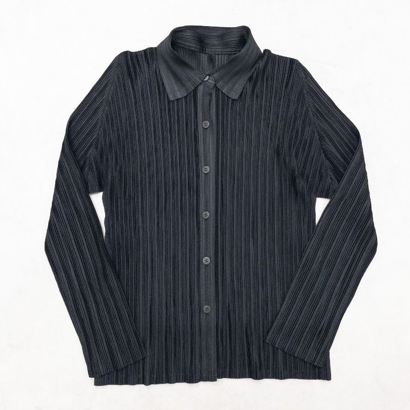 ISSEY MIYAKE プリーツプリーズ　長袖シャツ　カーディガン　黒 PLEATS PLEASE ISSEY MIYAKE プリーツプリーズ イッセイミヤケ