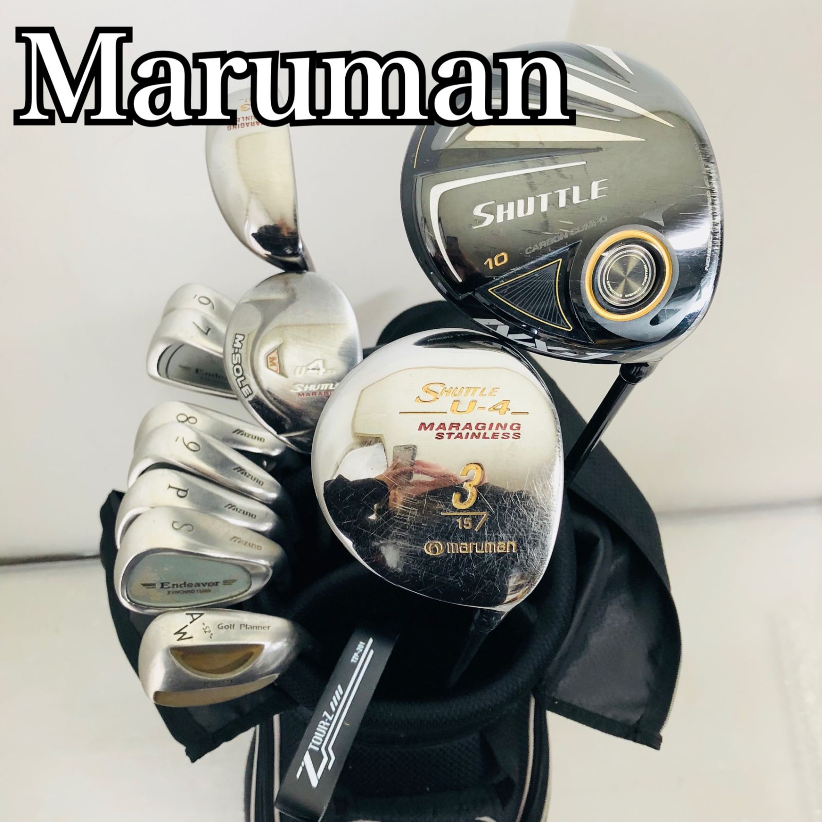 Maruman マルマン SHUTTLE シャトル メンズ ゴルフ クラブ セット 初心者 入門 バッグ付き フルセット 右利き パター付　11Y-34