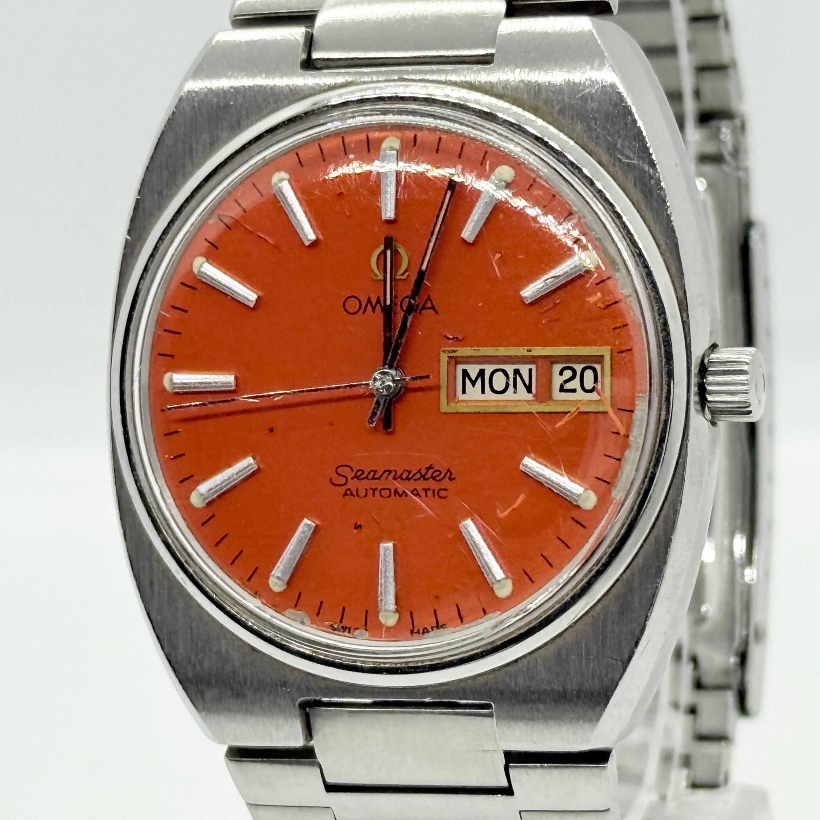 OMEGA オメガ SEAMASTER. シーマスター オレンジ AT ボーイズ 希少文字 