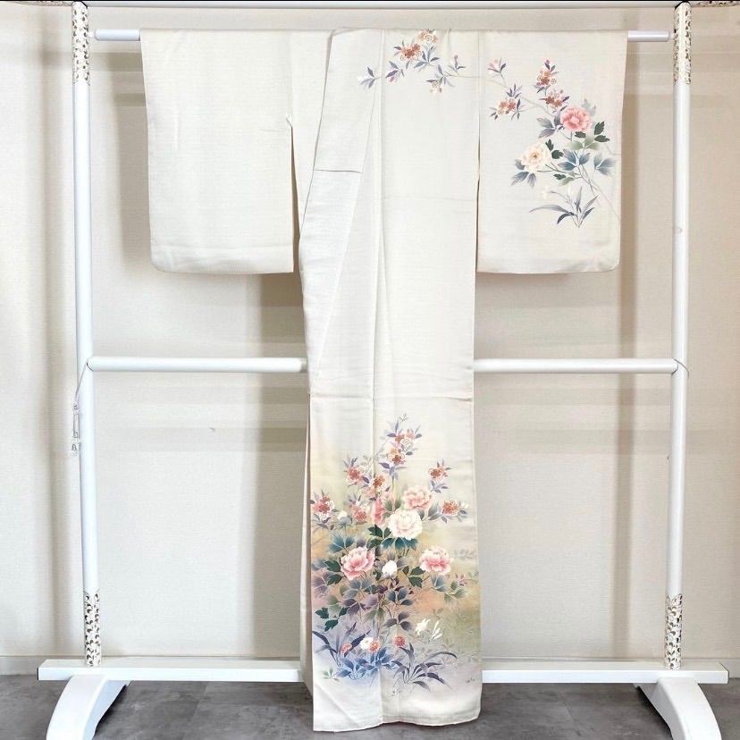 未使用品 逸品 上品 金彩加工 初代 松井青々 作 正絹 訪問着 K0998