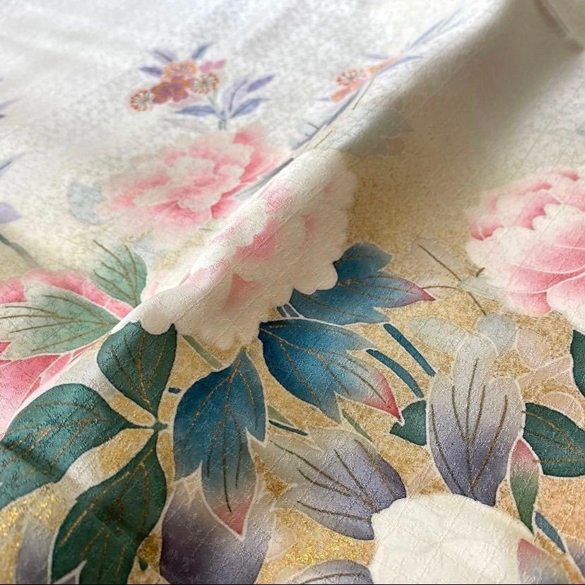 k0998 未使用品 逸品 上品 金彩加工 初代 松井青々 作 正絹 訪問着 未使用品 逸品 上品 金彩加工 初代 松井青々 作 正絹 訪問着 K0998