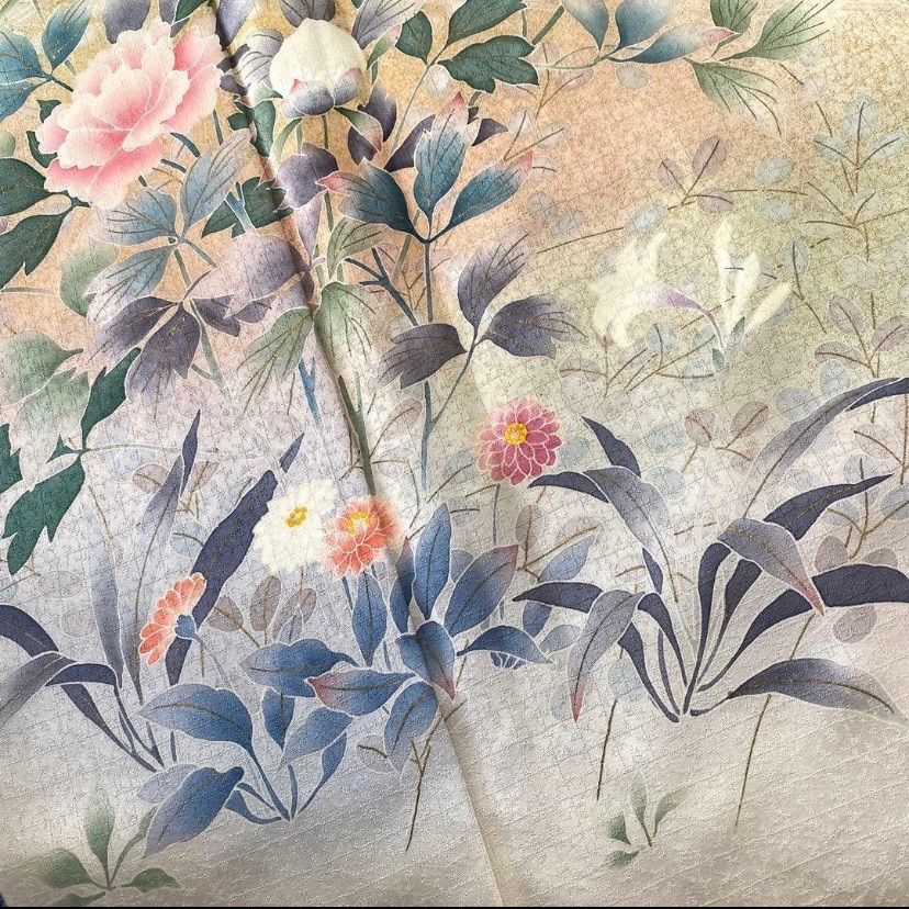k0998 未使用品 逸品 上品 金彩加工 初代 松井青々 作 正絹 訪問着 未使用品 逸品 上品 金彩加工 初代 松井青々 作 正絹 訪問着 K0998
