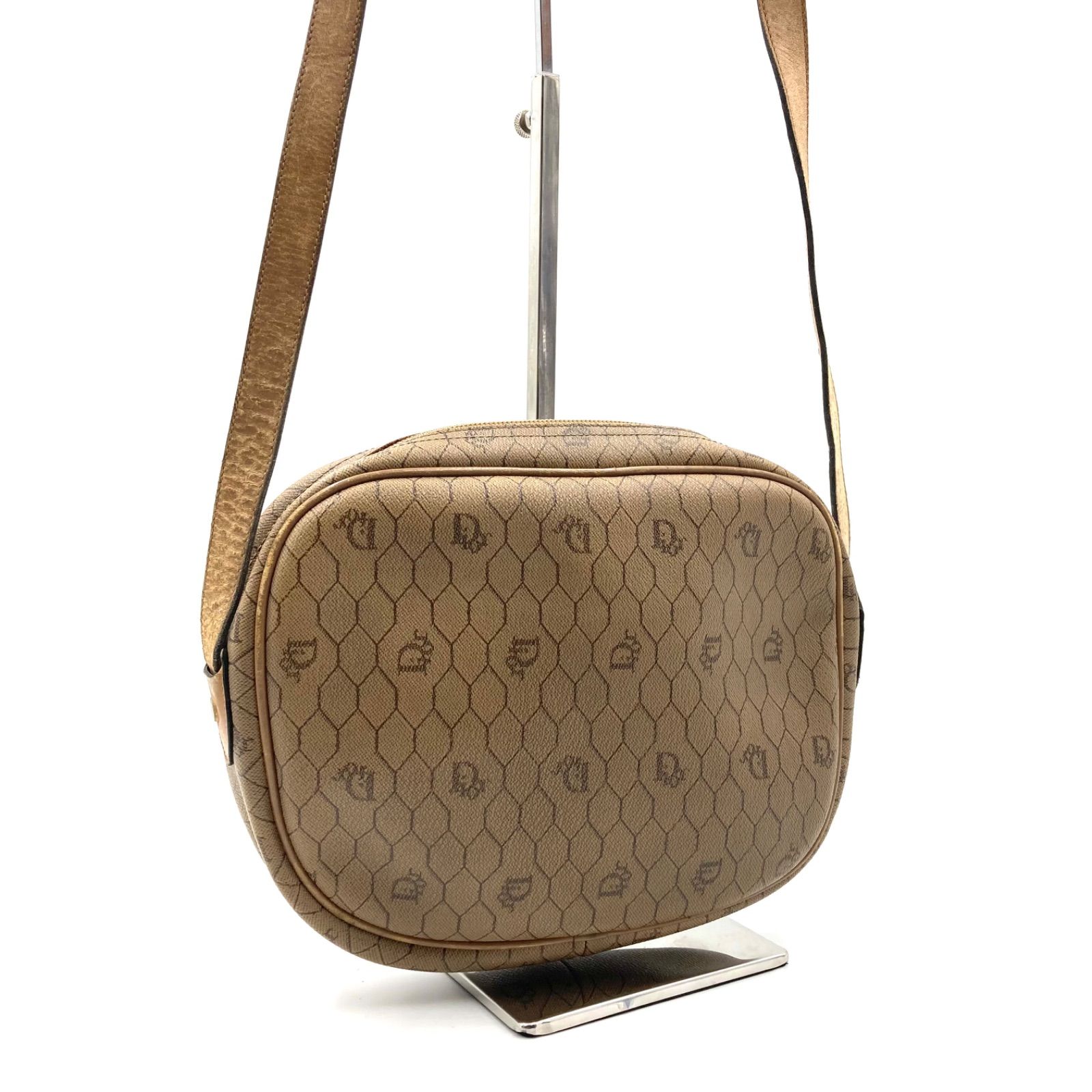 □良品□Christian Dior クリスチャンディオール ハニカム柄 CDロゴ 