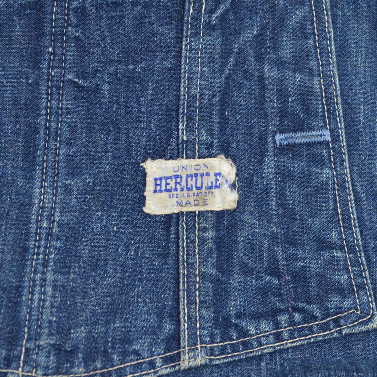 HERCULES】50s デニム 打込みドーナツボタンフライオーバーオール