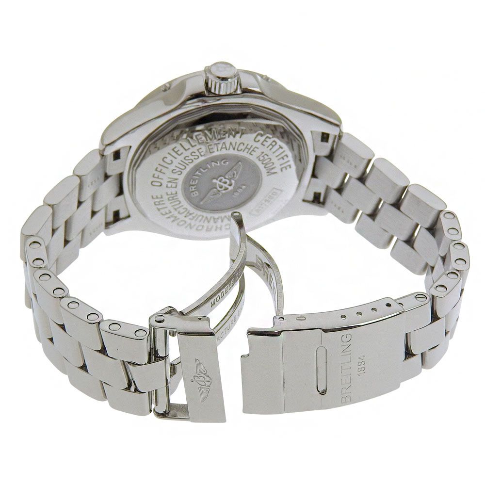  本物保証 ブライトリング BREITLING スーパーオーシャン デイト クロノメーター A17360 黒文字盤 SS 自動巻 42ミリ メンズ 冷房対策 自動巻き時計 腕時計(アナログ)