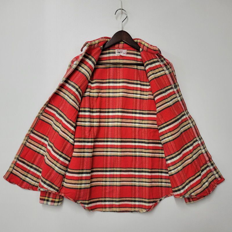 中尾です。☆70\u0027s 【中古品】 BIG MAC ビッグ マック 赤単色タグ HEAVY FLANNEL SHIRT ヘビー フランネル シャツ トップス 長袖 【146-260226-ya-12-izu】 BIG MAC チェック柄 ヘビーネルシャツ S☆60\u0027s