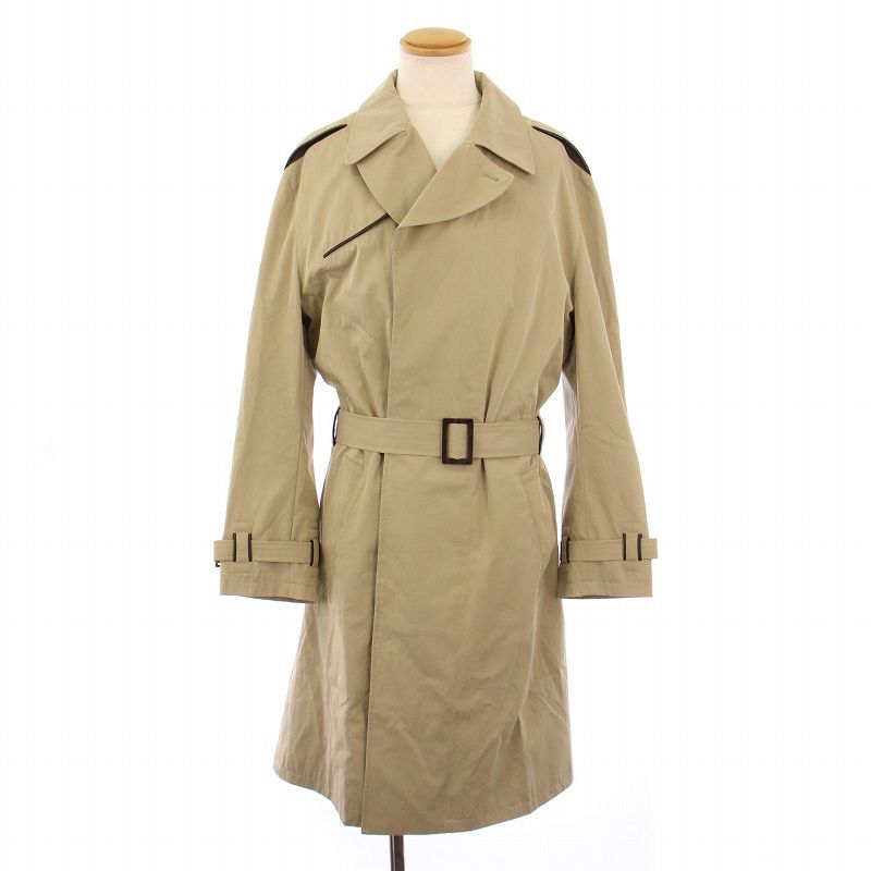 エルメス HERMES レザートリム トレンチコート アウター ロング丈