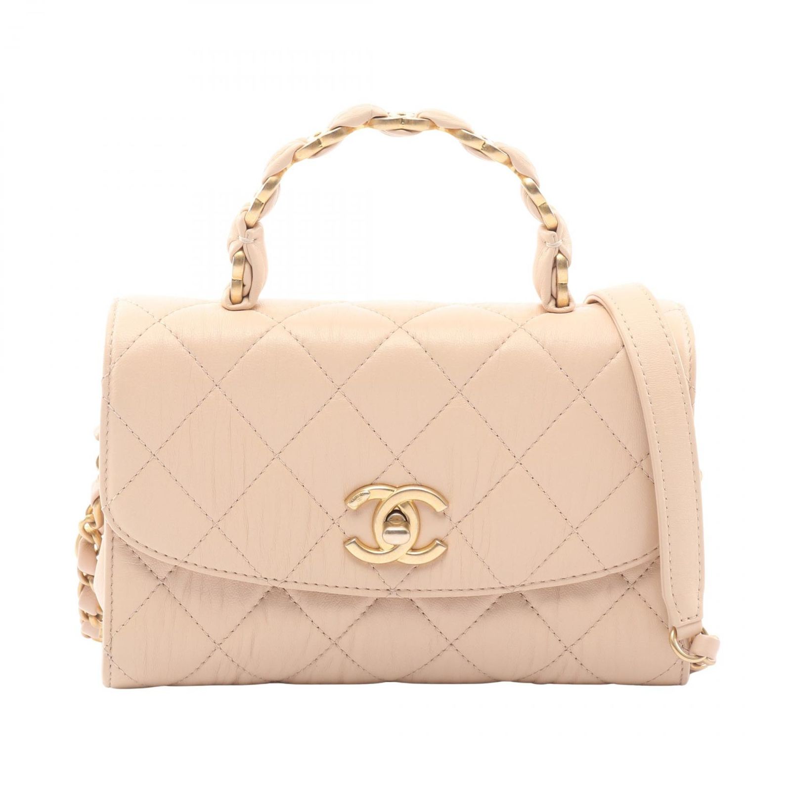 シャネル CHANEL ショルダーバッグ マトラッセ ココマーク ピンク 