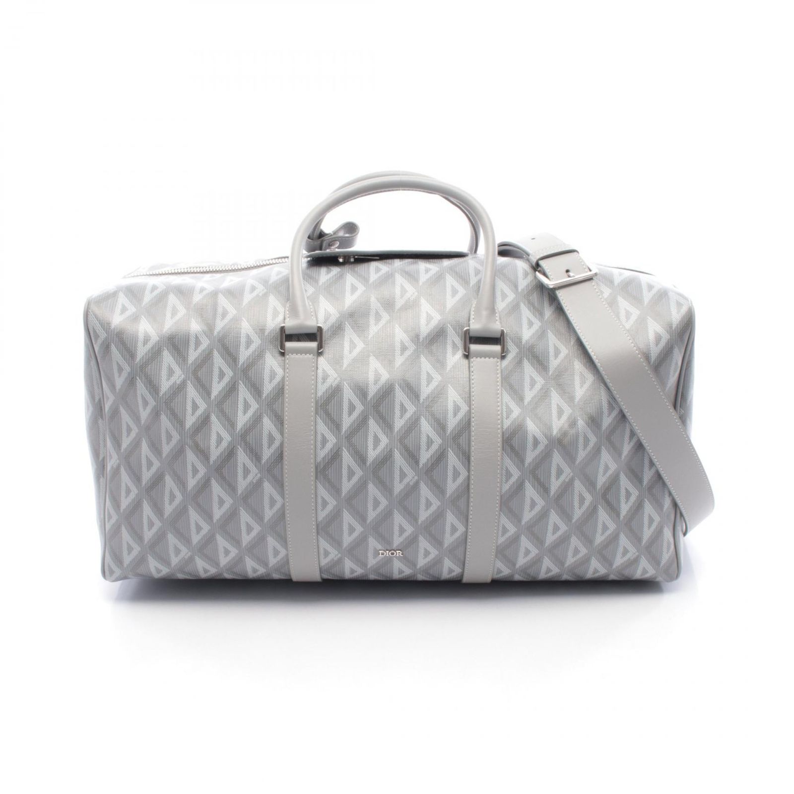 ディオール Dior ボストンバッグ CDダイヤモンド ランゴ50 グレー PVC 