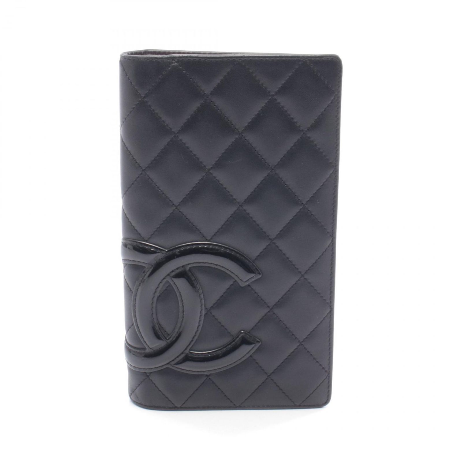 シャネル CHANEL 二つ折り長財布 カンボンライン ブラック/ブラック 