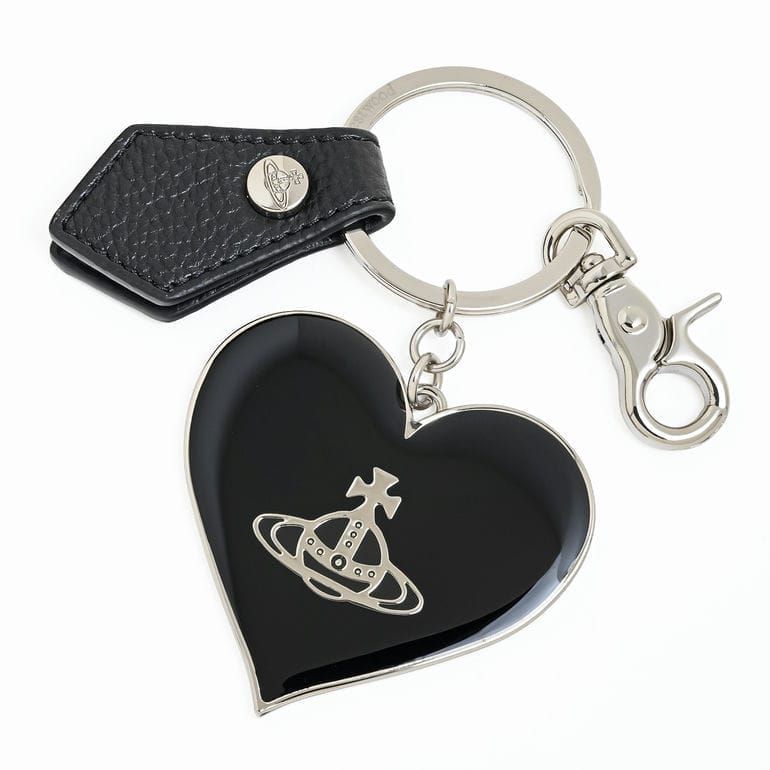 ヴィヴィアンウエストウッド Vivienne Westwood キーリング キーホルダー チャーム MIRROR HEART ORB ハート オーブ ブラック 8203011WU OM0014 N403