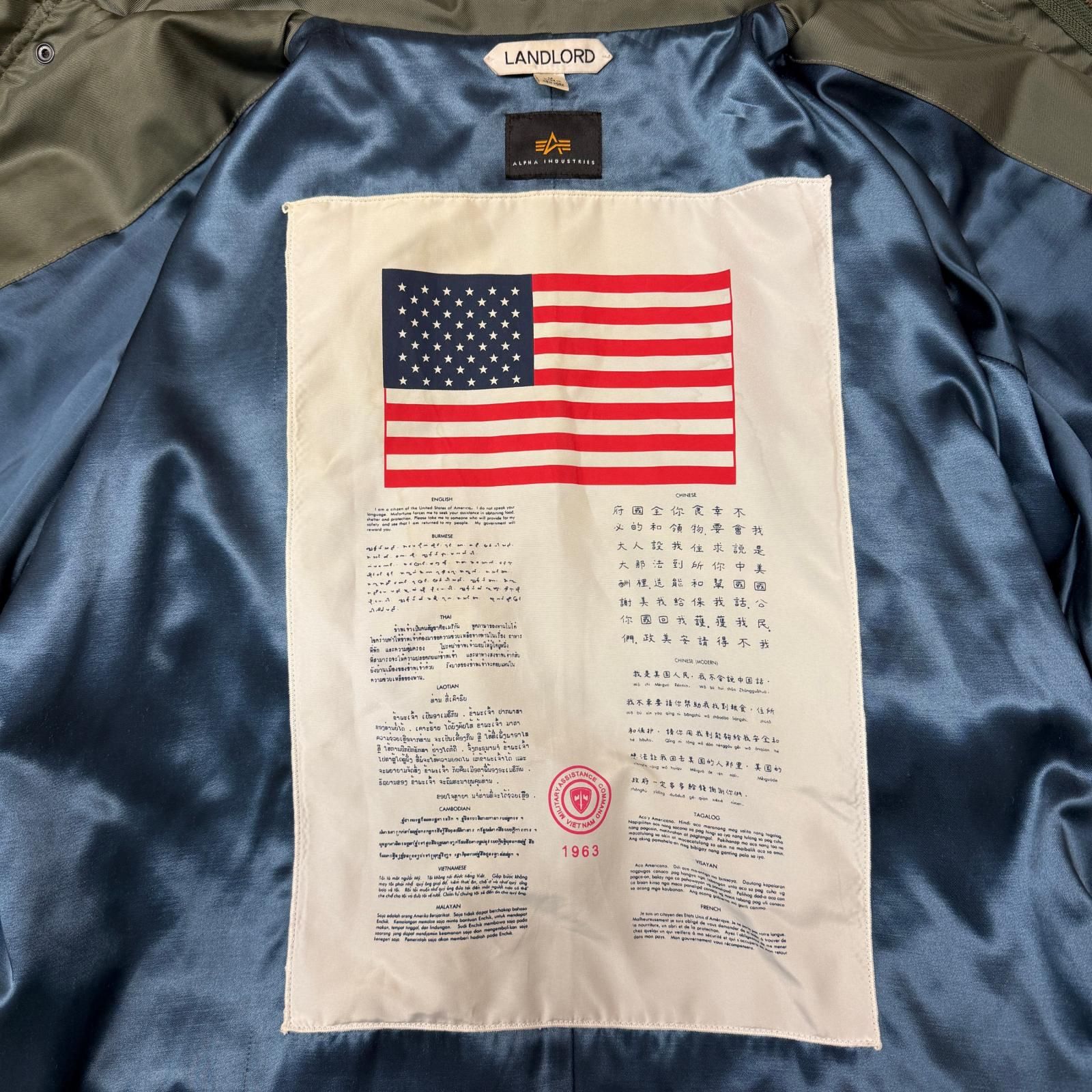 LANDLORD  × ALPHA M6T5ジャケット ミリタリー コラボ ランドロード  × アルファ FW18-AIMLJ カーキ M （9782M） LANDLORD × ALPHA M6T5ジャケット ミリタリー コラボ ランドロード