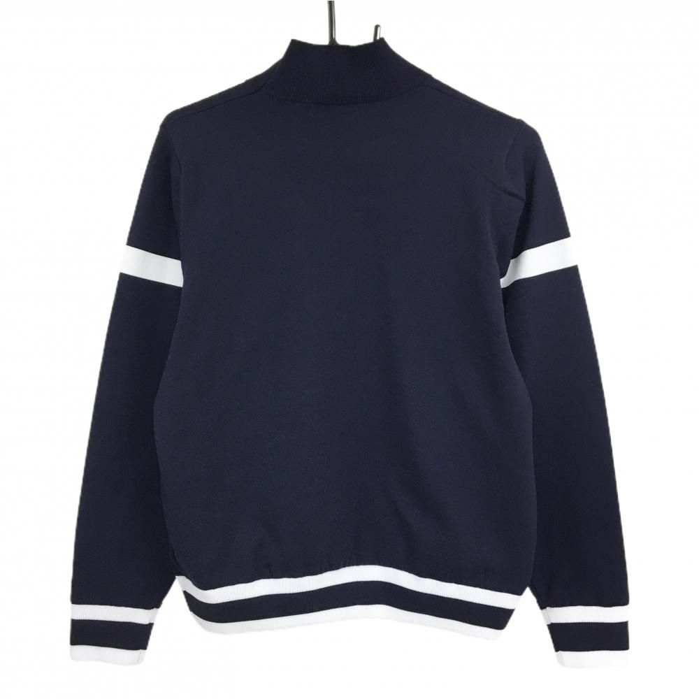 超美品】アンパスィ ハイネックセーター ネイビー×白 ニット