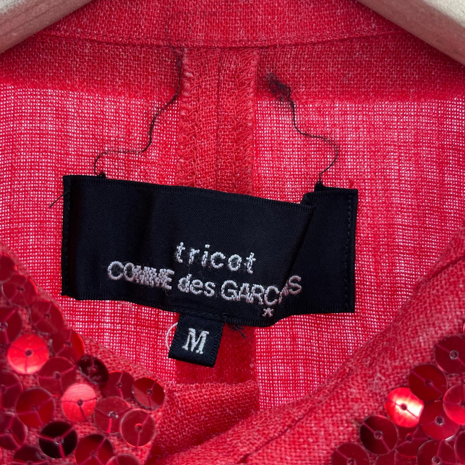 レディース tricot COMME des GARCONS 半袖ｼｬﾂ ｽﾊﾟﾝｺｰﾙ丸襟 SSｼｬﾂ M ﾚｯﾄﾞ