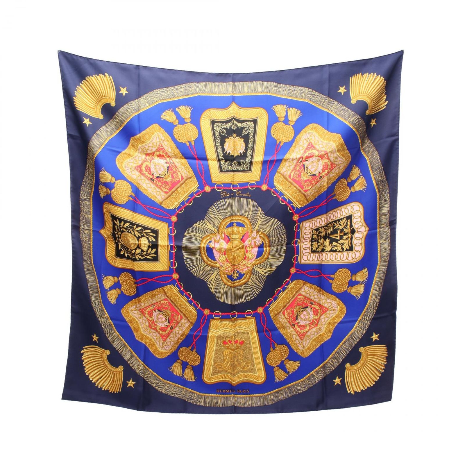 エルメス HERMES スカーフ カレ90 POSTE ET CAVALERIE シルク カレ90