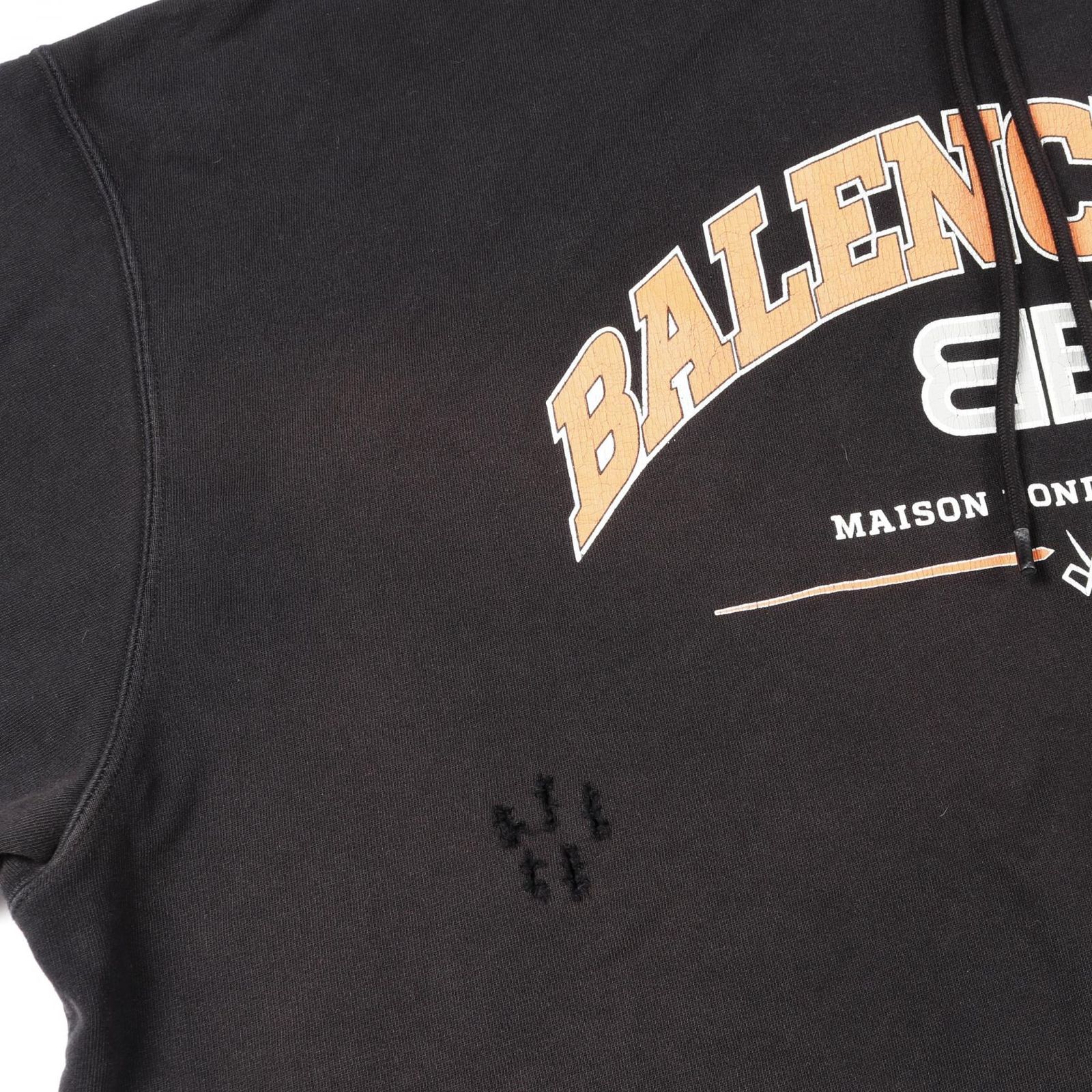 バレンシアガ BALENCIAGA パーカー BBロゴ ダメージ加工 オーバー