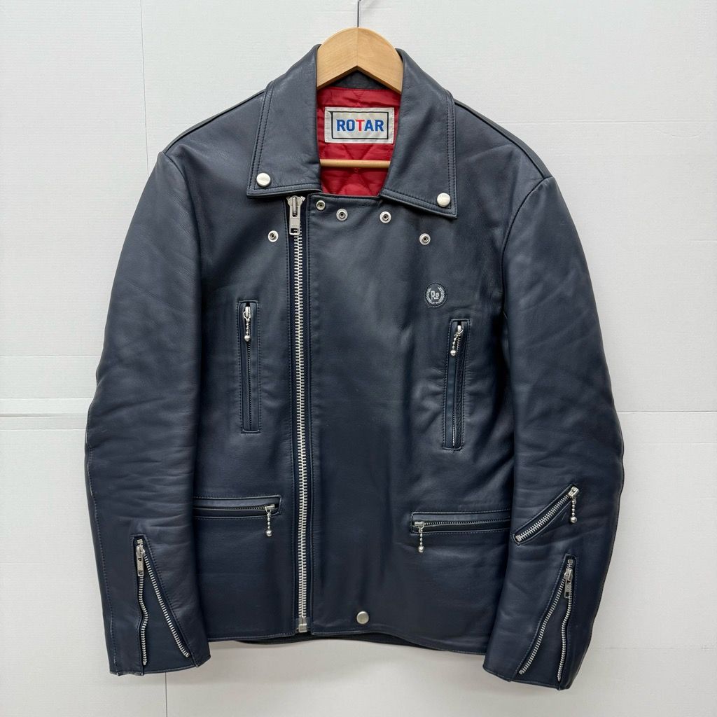ROTAR ダブルライダースジャケット S ネイビー RT135 1001 ローター
