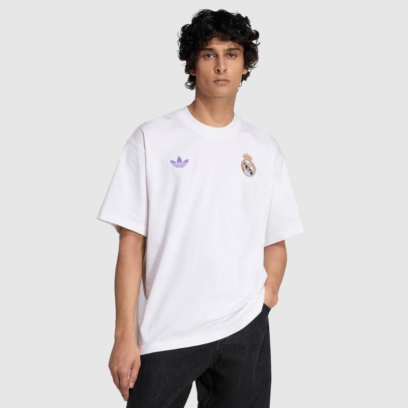 【送料無料・匿名配送】adidas アディダス レアルマドリード Tシャツ ライフスタイラー 25/26 半袖 白 ホワイト トレフォイル 新品 正規品 並行輸入 日本未発売
