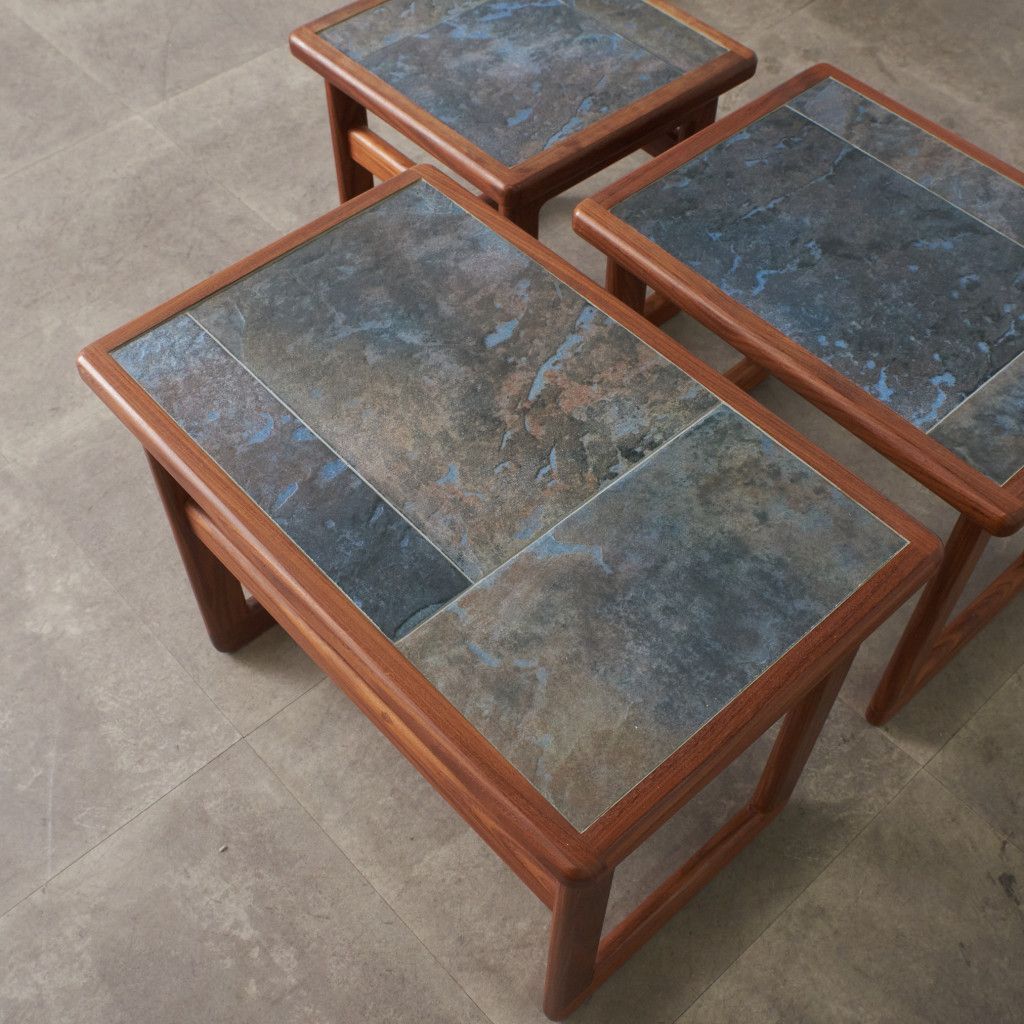 Anbercraft イギリス タイルトップ ネストテーブル コーヒーテーブル