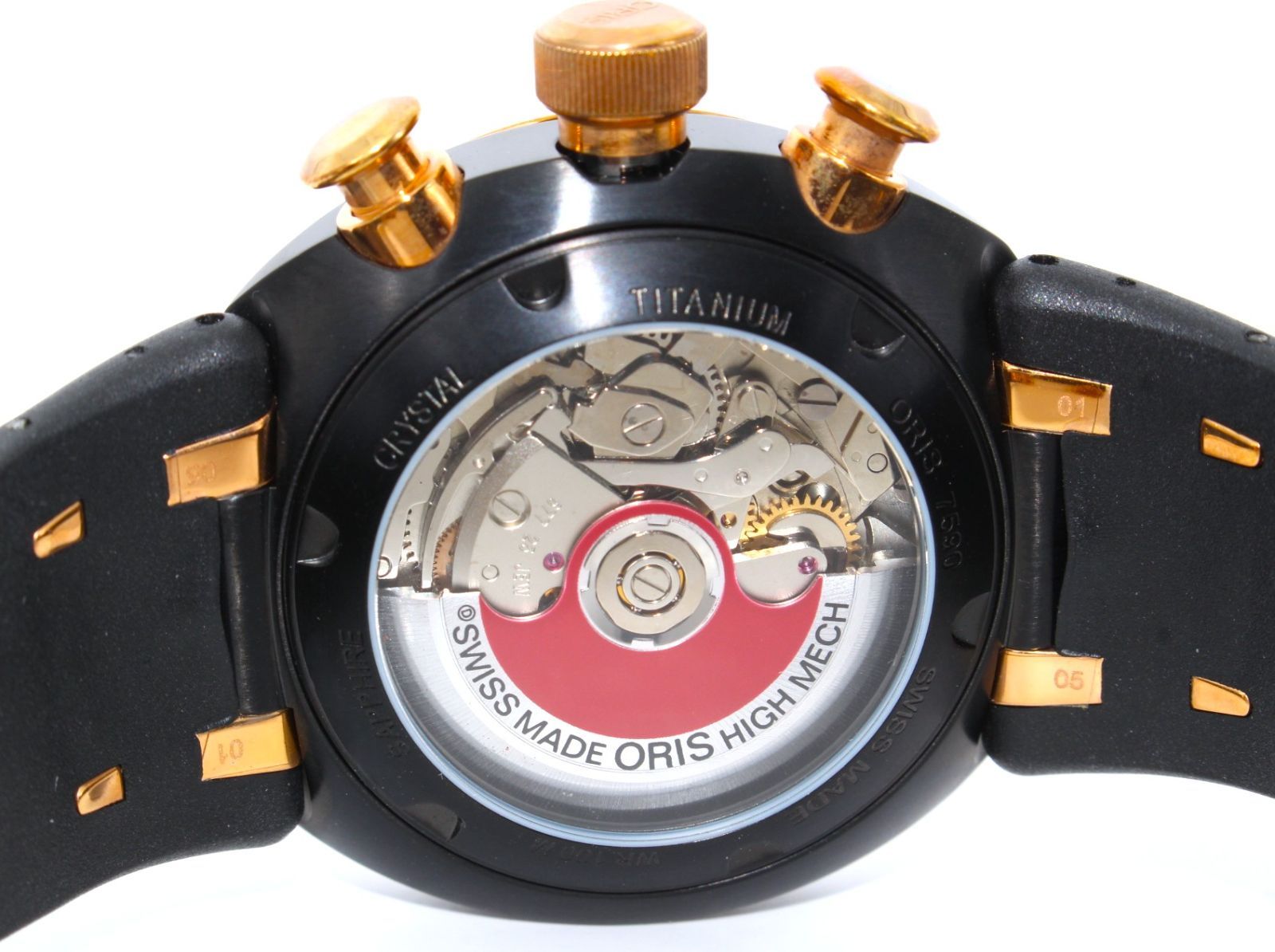  VRW-1620 時計 ORIS オリス 7590 TT3 クロノグラフ BK文字盤 メンズ 自動巻き 稼働品 仕事着 自動巻き時計 腕時計(アナログ)