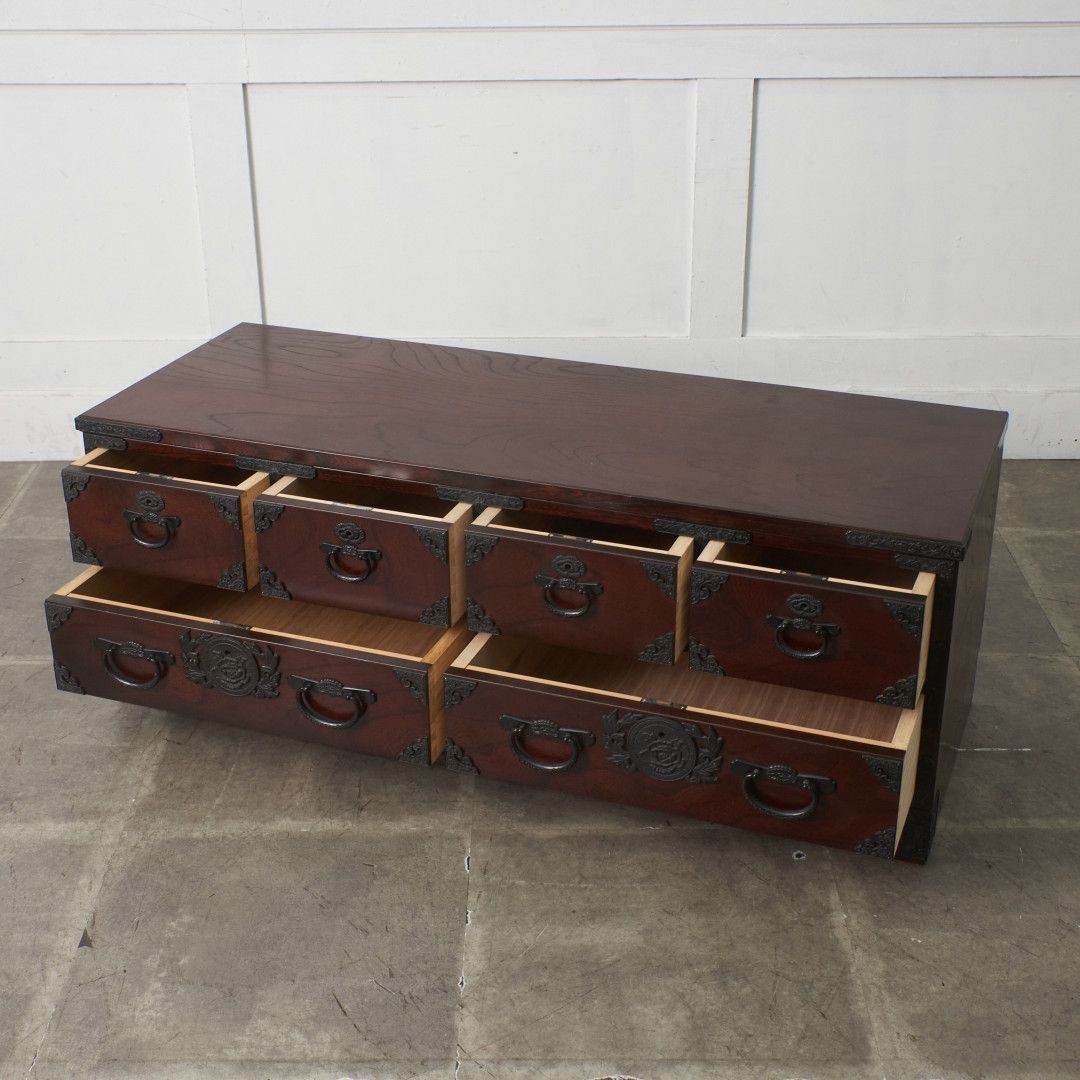 青木産業 ケヤキ 整理タンス 室町 シリーズ 欅 引き出し 民芸家具 整理