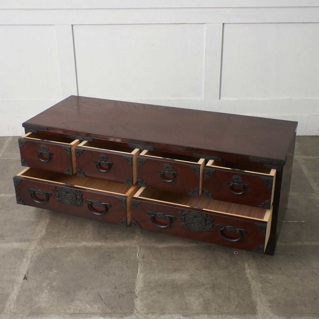 青木産業 ケヤキ 整理タンス 室町 シリーズ 欅 引き出し 民芸家具 整理