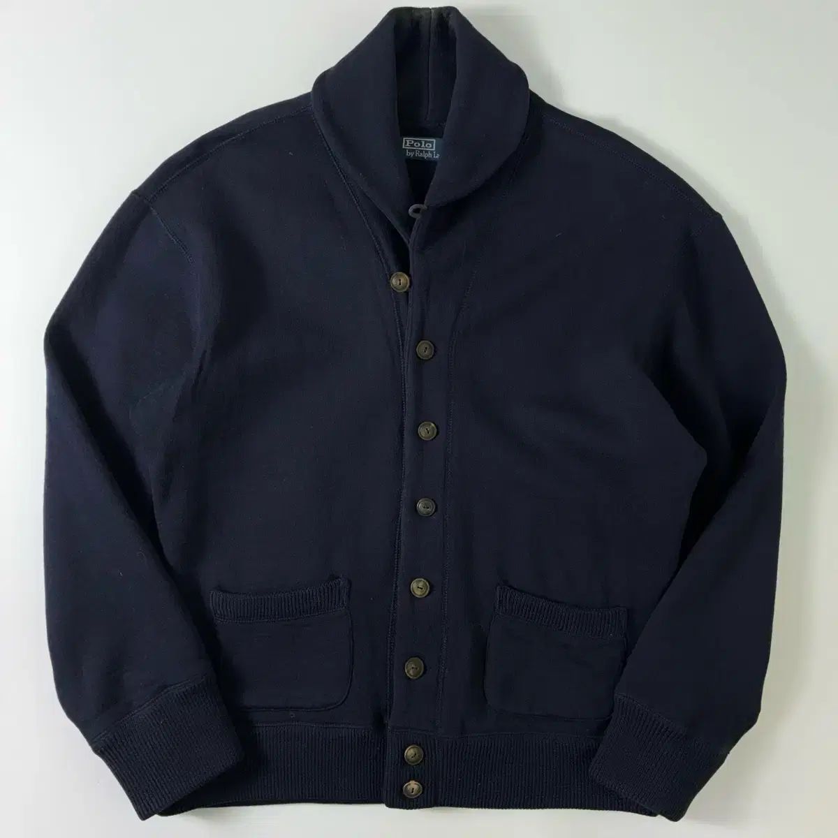 Polo ポロ ラルフローレン ショールカラー コットン カーディガン ネイビー