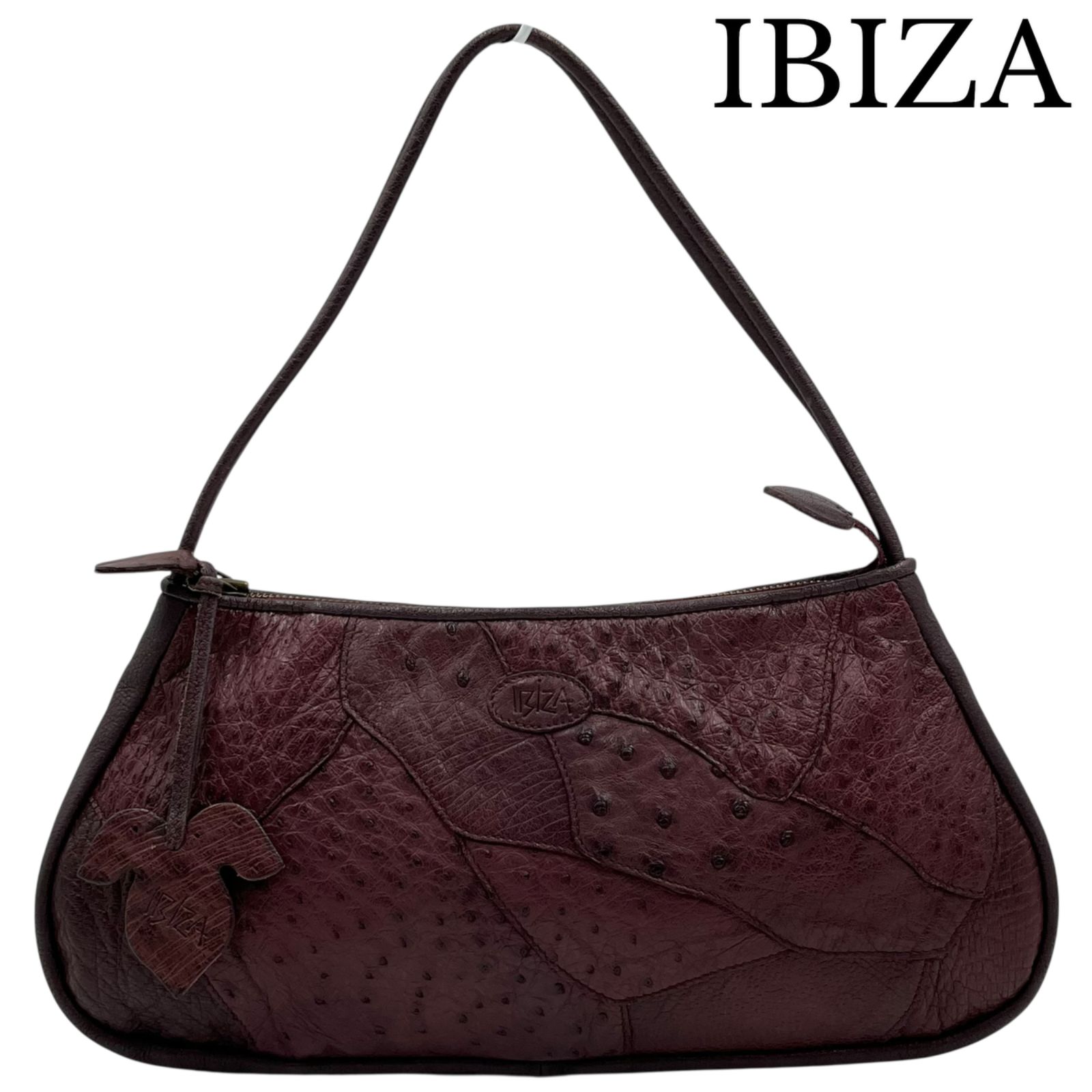 IBIZA イビサ ハンドバッグ 手持ちバッグ オーストリッチ レザー