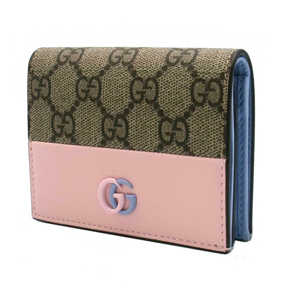 グッチ 二つ折り財布 GGマーモント GGスプリーム 790055 ピンク 新品