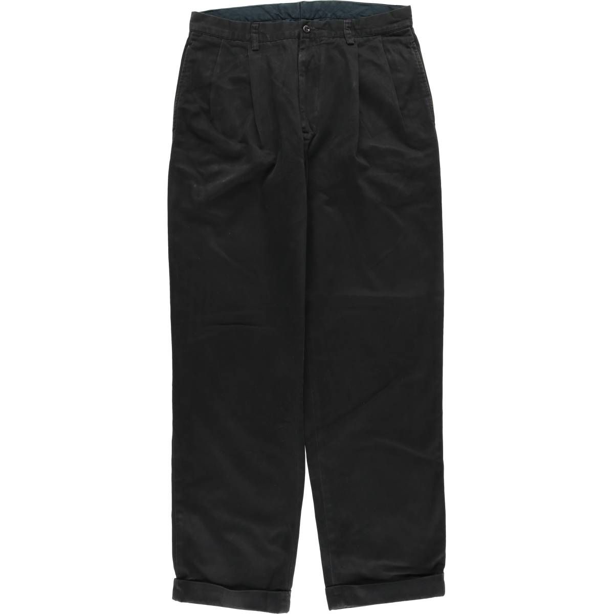 90s Polo Ralph Lauren チノパン 2タック ブラック W38 メンズ 古着 ラルフローレン Ralph Lauren POLO by Ralph Lauren