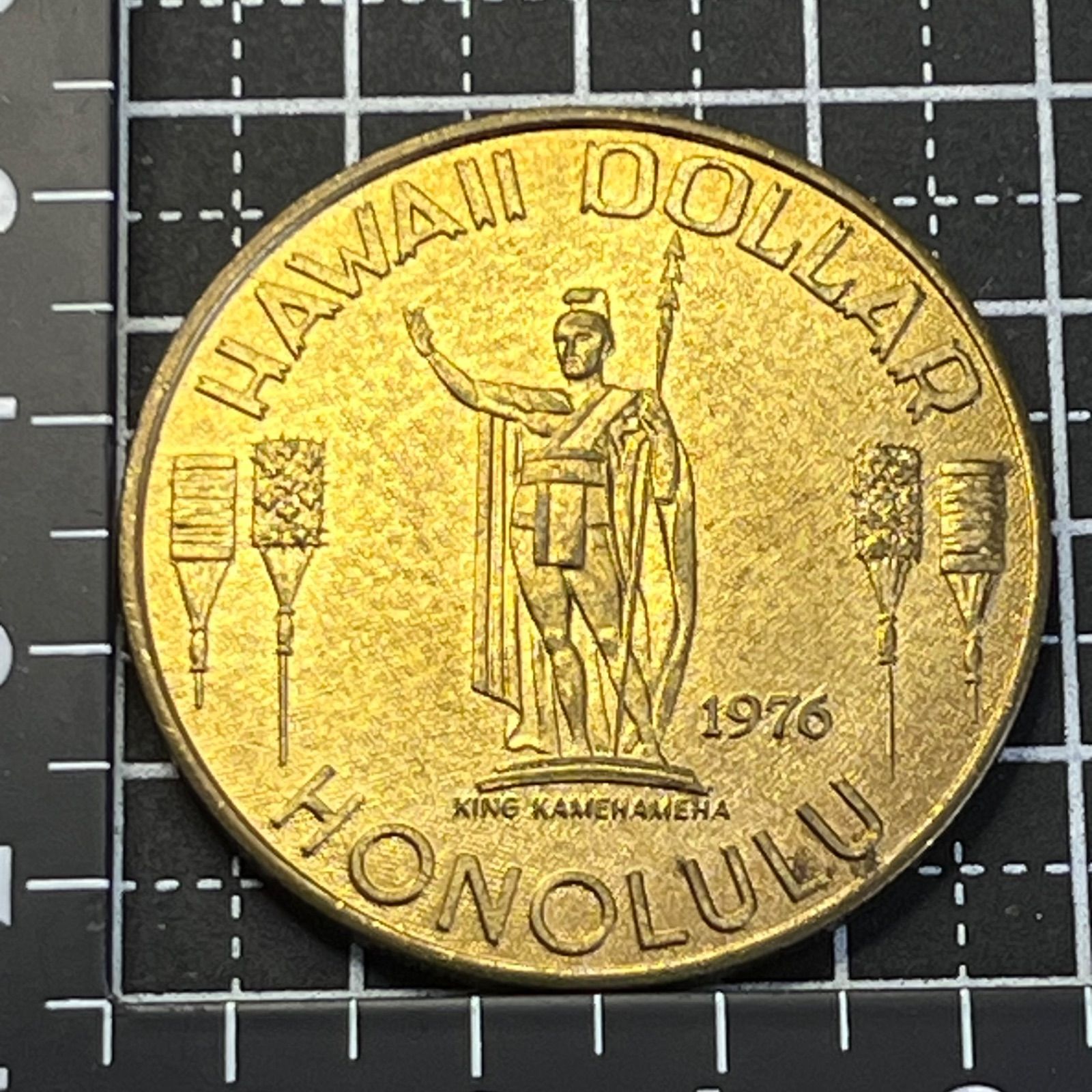 1976年 ハワイ ダラー ブラス製 カメハメハ像 ワイキキ 39mm 120