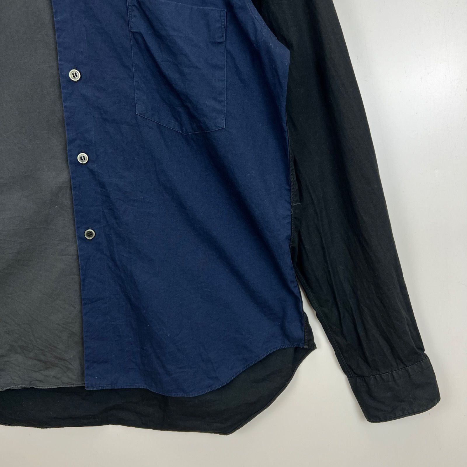 BLACK COMME des GARCONS CDG AD2014 archive panel color L/S shirts 