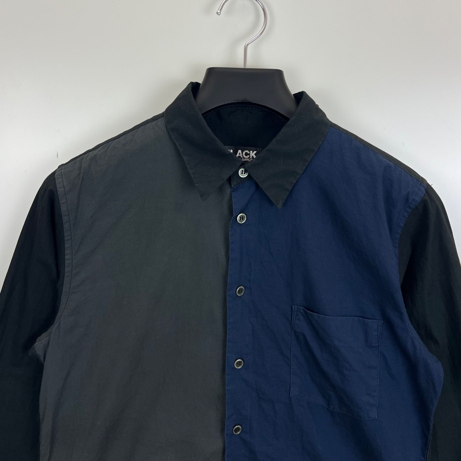 BLACK COMME des GARCONS 14AW バイカラーシャツ サイズL 1O-B005