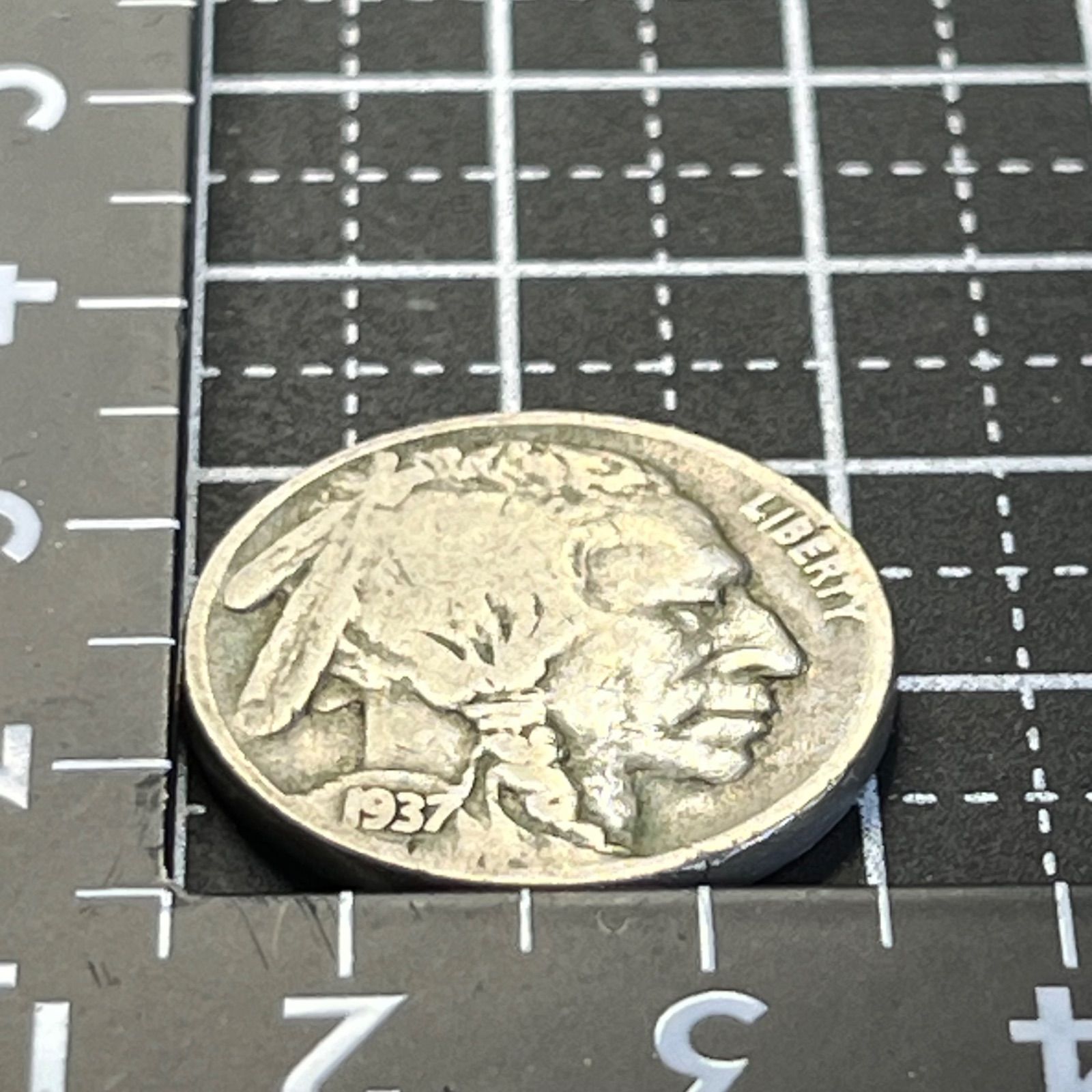 1937年 バッファローニッケル 5セント Type2 最終年 米国西部象徴