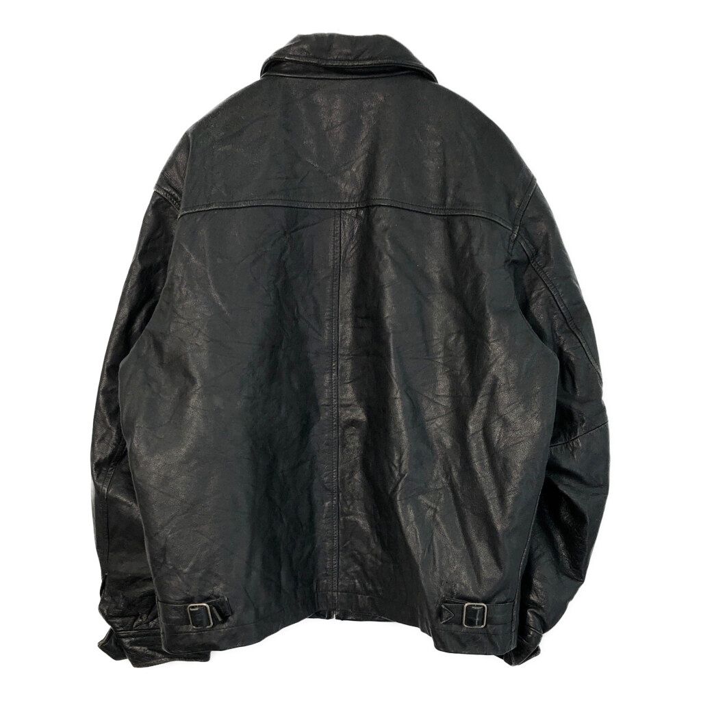 GAP 90s ブラック レザージャケット 本革 黒 リアルレザー シングル