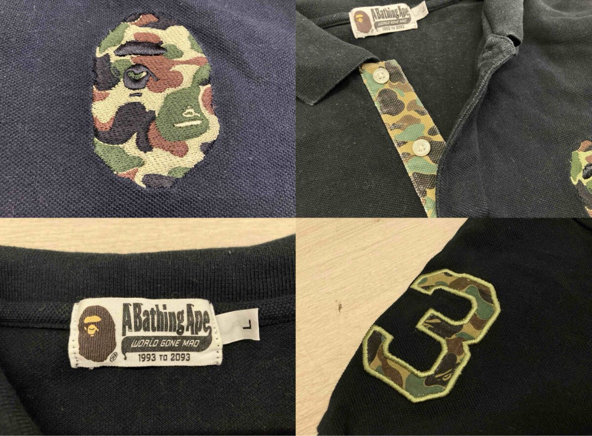 夏 A BATHING APE ア ベイシング エイプ  半袖ポロシャツ 001P00201023X L 黒系 ア ベイシング エイプ®」2024年春夏コレクション - WWDJAPAN