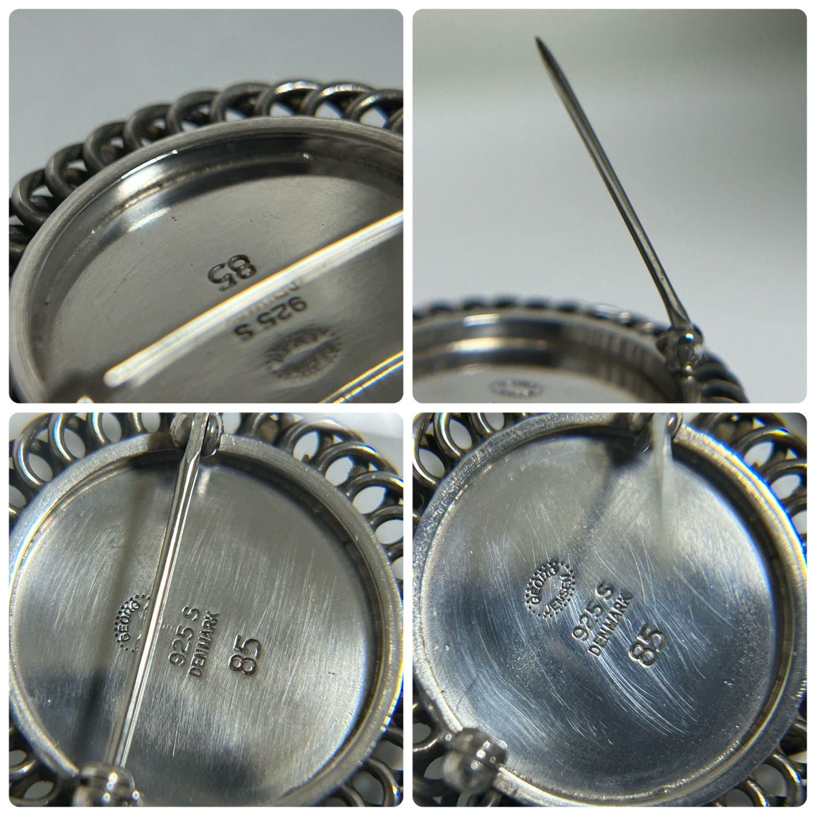 ジョージジェンセン ブローチ 85 グリーンアゲイト AG925 Georg Jensen 