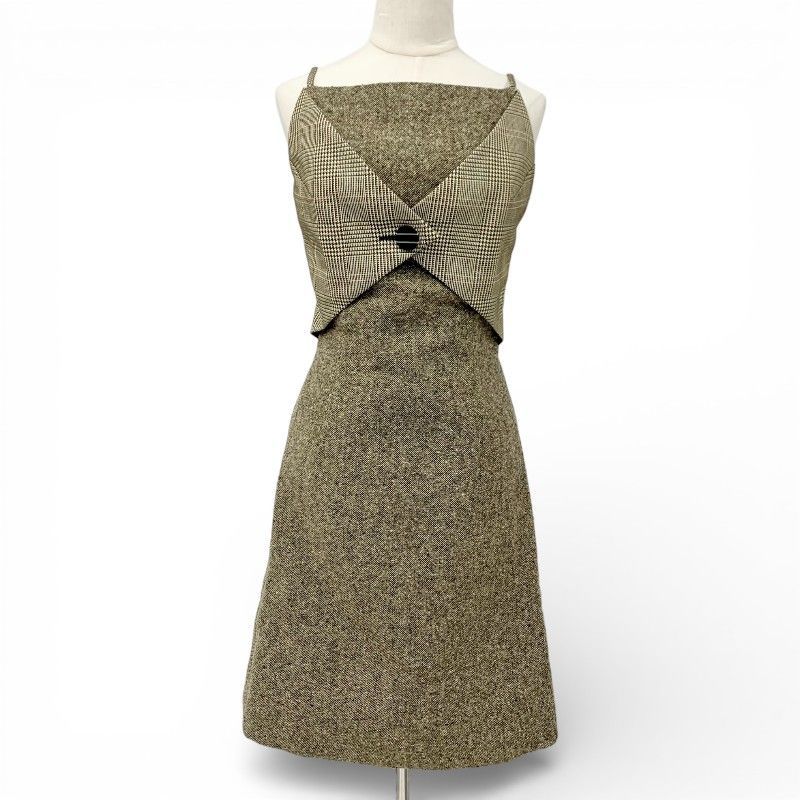 ルイヴィトン LOUIS VUITTON ワンピース ブラウン 未使用 ツイード