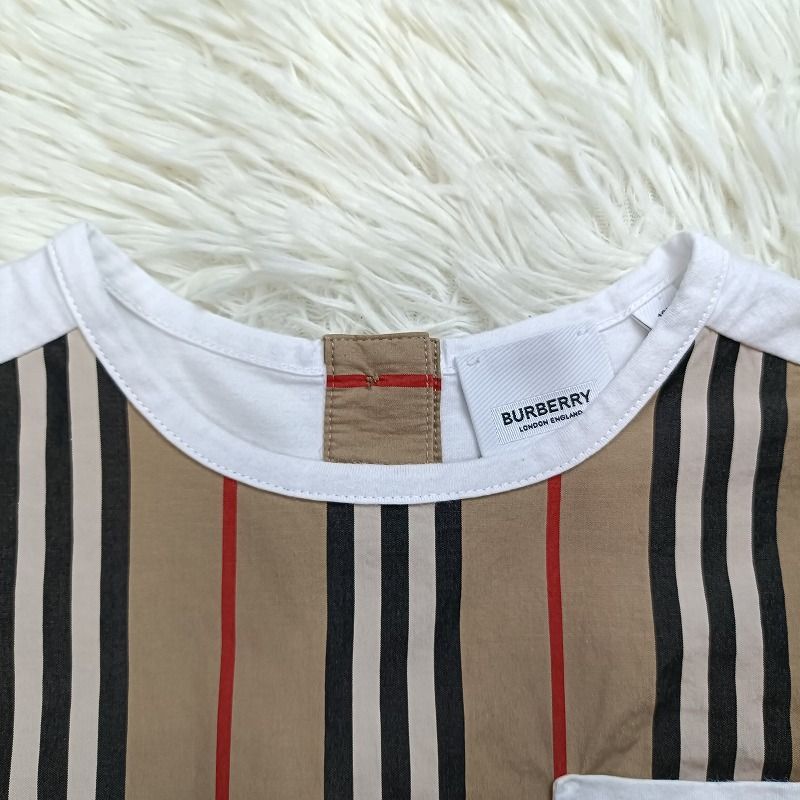 現行タグ BURBERRY バーバリー 半袖Tシャツ ストライプ キッズ 140cm